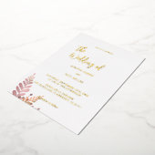 ミニマル素朴フローラ箔結婚式招待状 箔招待状 (回転した状態)