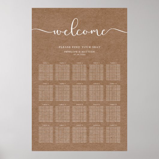 ミニマル素朴ム座席表 ポスター (正面)