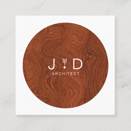 ミニマル素朴モダントレンディー スクエア名刺 (正面)