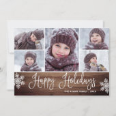 ミニマル素朴リスクリスマス5枚の写真あいさつ シーズンカード (正面)