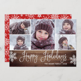 ミニマル素朴リスクリスマス5枚の写真あいさつ シーズンカード