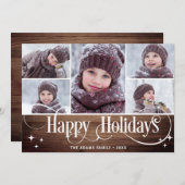 ミニマル素朴リスクリスマス5枚の写真あいさつ シーズンカード (正面/裏面)