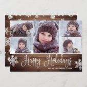 ミニマル素朴リスクリスマス5枚の写真あいさつ シーズンカード (正面/裏面)