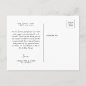 ミニマル素朴リストありがとうはがき インビテーションポストカード (裏面)