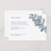 ミニマル素朴リストウィンターウェディング詳細カード エンクロージャーカード (正面/裏面)