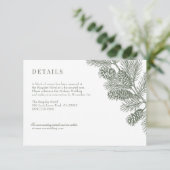 ミニマル素朴リストウィンターウェディング詳細カード エンクロージャーカード (スタンド正面)