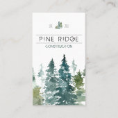 ミニマル素朴リストウォーターカラーパインズビジネス 名刺 (正面)