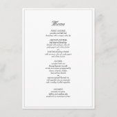 ミニマル素朴リストエレガントなウェディングディナーメニュー メニュー (正面)