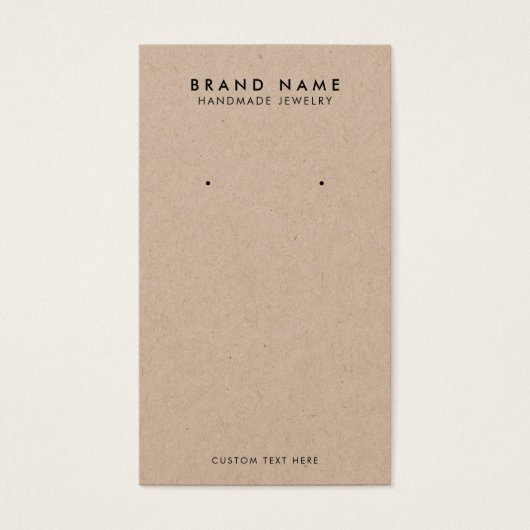 ミニマル素朴リストクラフトイヤリングディスプレイカード (正面)