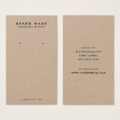 ミニマル素朴リストクラフトイヤリングディスプレイカード (正面&裏面)