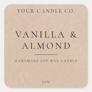 ミニマル素朴リストクラフトキャンドルラベル スクエアシール
