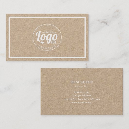 ミニマル素朴リストクラフト白縁どロゴ 名刺 (正面/裏面)