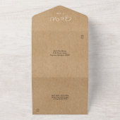 ミニマル素朴リストクラフト結婚モノグラム オールインワン招待状 (外側)