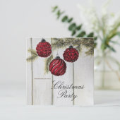 ミニマル素朴リストクリスマスホリデーパーティー 招待状 (スタンド正面)