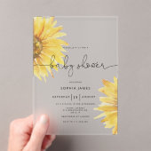 ミニマル素朴リストサンフラワーベビーシャワー アクリル招待状 (インサイチュ (ポータブル))