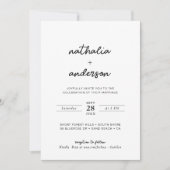 ミニマル素朴リストフォトスクリプト結婚式招待状 招待状 (正面)