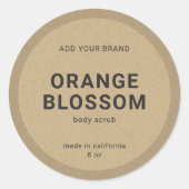 ミニマル素朴リストブランドクラフト製品ラベルの追加 ラウンドシール (正面)