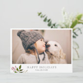 ミニマル素朴リストホリデーフォトカード シーズンカード (スタンド正面)