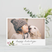 ミニマル素朴リストホリデーフォトカード シーズンカード (スタンド正面)