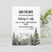 ミニマル素朴リストマウンテンパイントレザデイト 招待状 (スタンド正面)