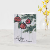 ミニマル素朴リストメリークリスマスホリデー カード (黄色い花)