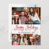 ミニマル素朴リスト3 PHOTOクリスマスホリデー ポストカード (正面/裏面)