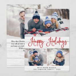 ミニマル素朴リスト4 PHOTOクリスマスグリーティング シーズンカード