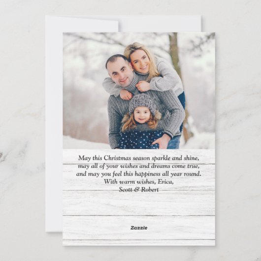 ミニマル素朴リスト4 PHOTOクリスマスグリーティング シーズンカード (裏面)