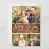 ミニマル素朴リスト6 PHOTOクリスマスグリーティングボホ シーズンカード (正面)