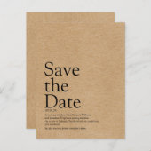 ミニマル素朴リストKraft日付の定義を保存 案内ポストカード (正面/裏面)