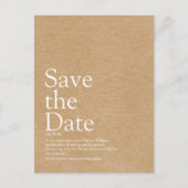 ミニマル素朴リストKraft日付の定義を保存 案内ポストカード (正面)