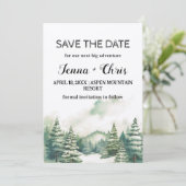 ミニマル素朴主義の冬山が日付を保存 招待状 (スタンド正面)