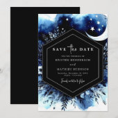 ミニマル素朴月結婚月 セーブザデート (正面/裏面)