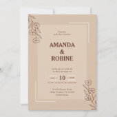 ミニマル素朴結婚式招待状 招待状 (正面)
