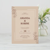 ミニマル素朴結婚式招待状 招待状 (スタンド正面)