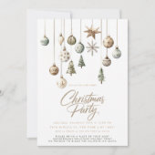 ミニマル素朴自然シンプルクリスマスパーティー 招待状 (正面)