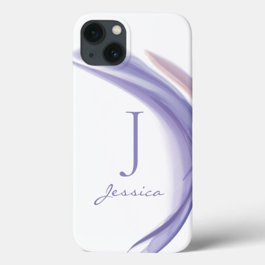 ミニマル紫抽象芸術モノグラム名 Case-Mate iPhoneケース (裏面)