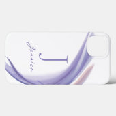 ミニマル紫抽象芸術モノグラム名 Case-Mate iPhoneケース (裏面 (横))