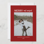 ミニマル結婚したメリーPhoto Christmas シーズンカード (正面)