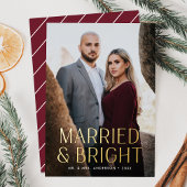 ミニマル結婚したリストで明るいブルゴーニュの写真 箔シーズンカード