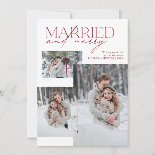ミニマル結婚したリスト赤メリーと新着写真 シーズンカード (正面)