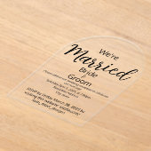 ミニマル結婚した主義のシンプル結婚披露宴 アクリル招待状 (レイダウン)