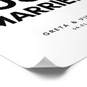 ミニマル結婚たった今結婚しました徴候 ポスター (角)