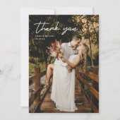 ミニマル結婚の写真サンキューカード サンキューカード (正面)