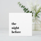 ミニマル結婚はっきりしたタイポグラフィのディナーリハーサル 招待状 (スタンド正面)