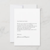 ミニマル結婚アールデコのカスタムメッセージ写真 サンキューカード (裏面)