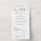 ミニマル結婚エレガント字 オールインワン招待状 (内側)