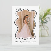 ミニマル結婚サンキューカード 招待状 (スタンド正面)