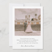 ミニマル結婚サンキューカード 招待状 (裏面)