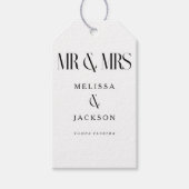 ミニマル結婚シックデザインホワイトありがとう ギフトタグ (正面)